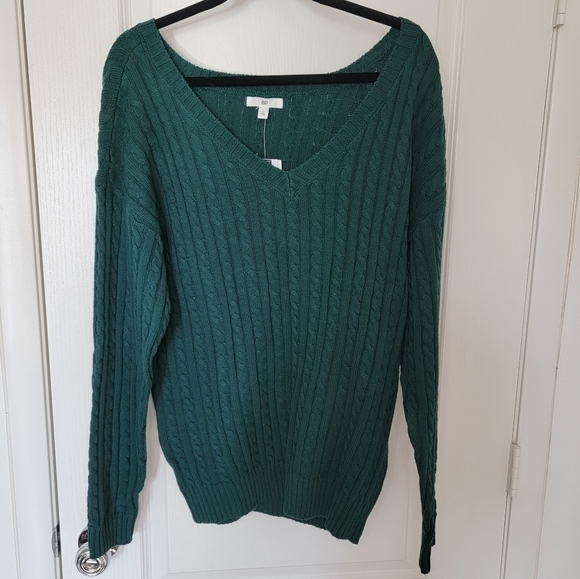 BP Cable Knit Green Cotton & Recycled Polyester Sweater L Large - Picture 11 of 14